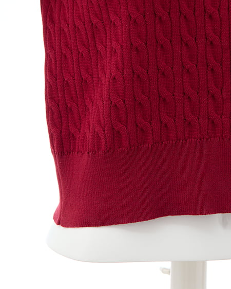 INGNI（イング） シャツレイヤード風ケーブルニット ｱｶ/ｵﾌﾎﾜｲﾄ