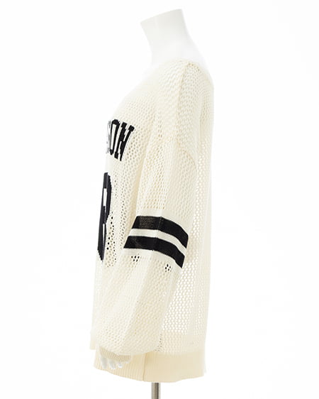 INGNI(イング) アソート柄メッシュチュニックニット オフホワイト/A