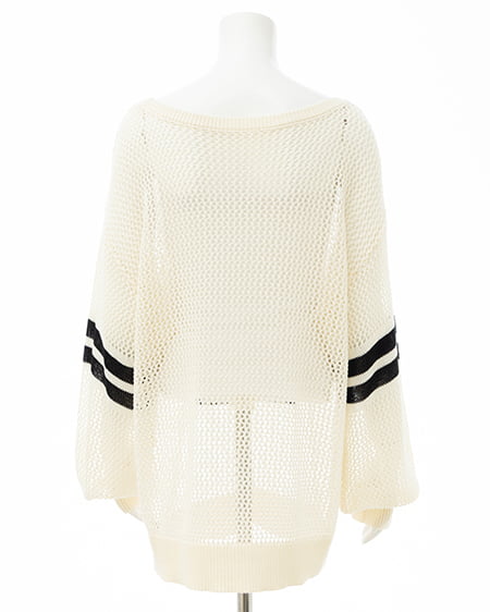 INGNI(イング) アソート柄メッシュチュニックニット オフホワイト/A