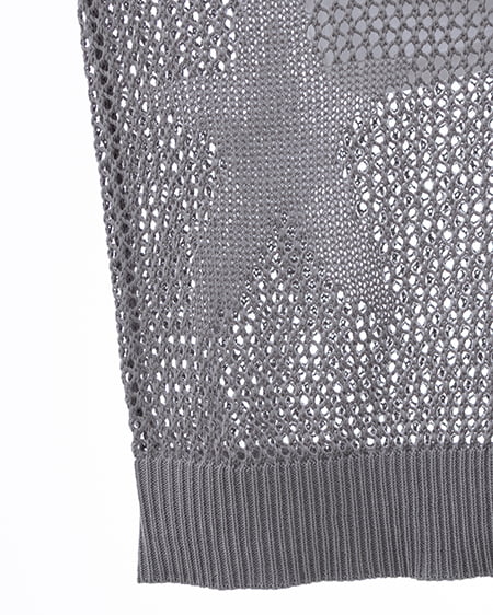 INGNI（イング） アソート柄メッシュチュニックニット ｸﾞﾚｰ