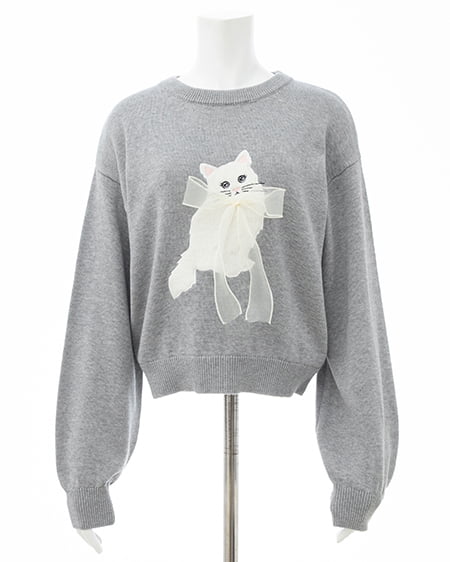 INGNI（イング） フェザーねこニット ｸﾞﾚｰ