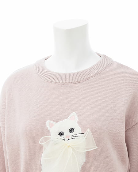 INGNI(イング) フェザーねこニット ピンク