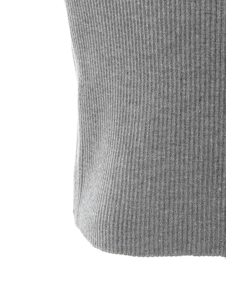 INGNI（イング） チェック襟デコルテオープン半袖ニット ｸﾞﾚｰ/ｸﾛﾁｪｯｸ