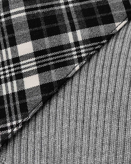 INGNI（イング） チェック襟デコルテオープン半袖ニット ｸﾞﾚｰ/ｸﾛﾁｪｯｸ