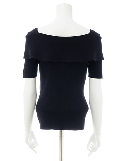 INGNI（イング） リボンオフショル半袖ニット ｸﾛ