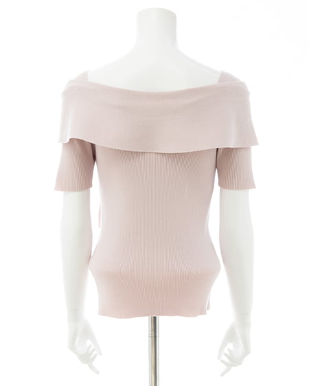 INGNI（イング） リボンオフショル半袖ニット ﾋﾟﾝｸ