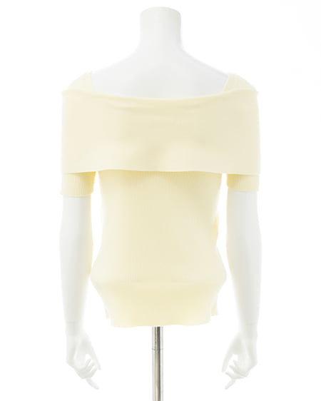 INGNI（イング） リボンオフショル半袖ニット ｲｴﾛｰ