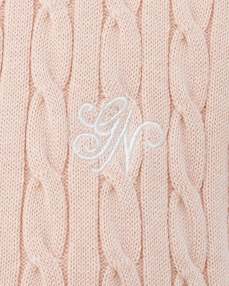 INGNI（イング） ケーブル柄裾シャツ半袖ニット ﾋﾟﾝｸ/ｵﾌﾎﾜｲﾄ