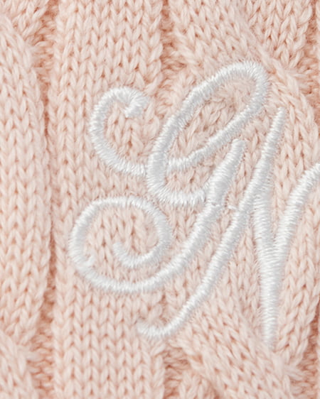 INGNI（イング） ケーブル柄裾シャツ半袖ニット ﾋﾟﾝｸ/ｵﾌﾎﾜｲﾄ