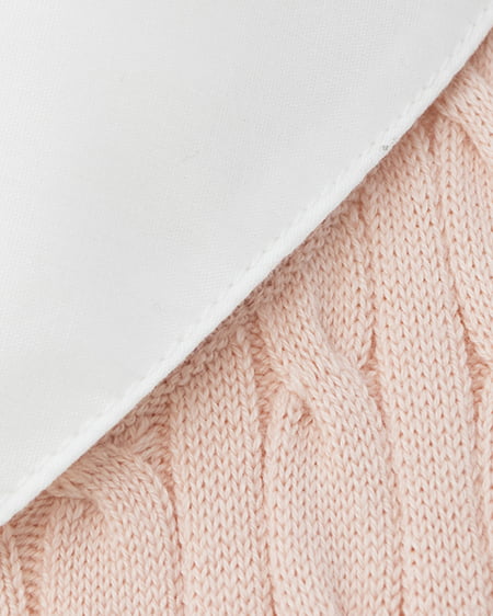 INGNI（イング） ケーブル柄裾シャツ半袖ニット ﾋﾟﾝｸ/ｵﾌﾎﾜｲﾄ