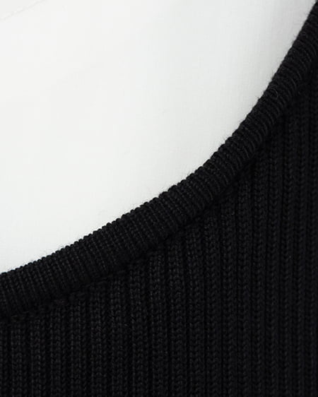 INGNI（イング） アソート柄シャツドッキング半袖リブニット ｸﾛ/ｵﾌﾎﾜｲﾄ