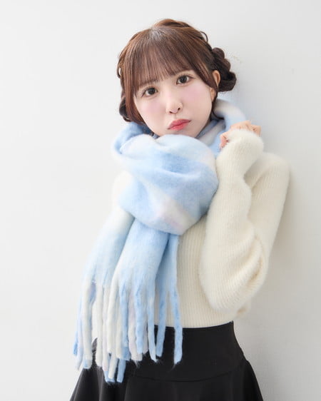 チェックボリュームマフラー