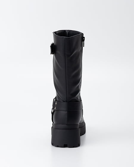 INGNI(イング) インヒール厚底バイカーブーツ クロ