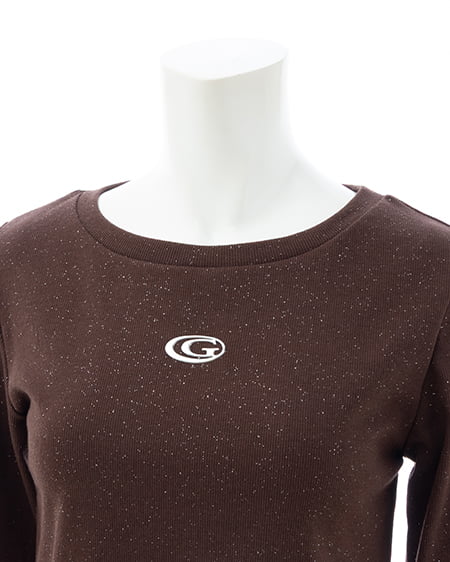 INGNI(イング) メタルロゴラメリブロンTシャツ ブラウン