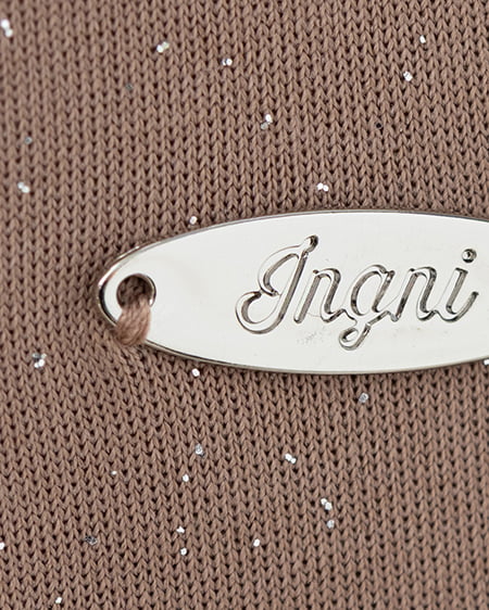 INGNI(イング) プレート付ラメダンボールダブルジップパーカー モカ
