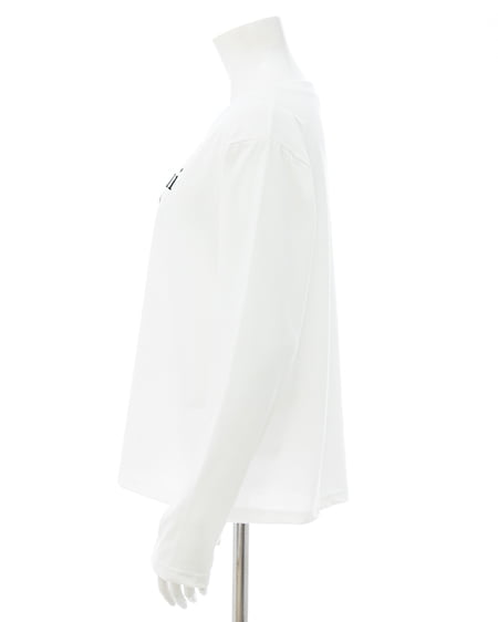 INGNI(イング) シンプルフロッキーロゴロングTシャツ オフホワイト/クロ