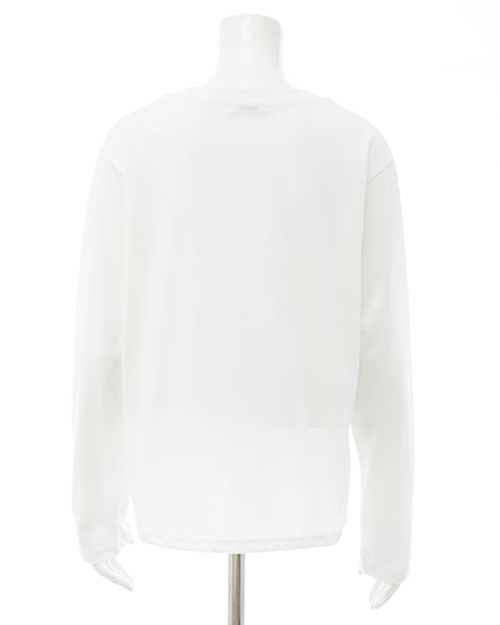 INGNI(イング) シンプルフロッキーロゴロングTシャツ オフホワイト/クロ