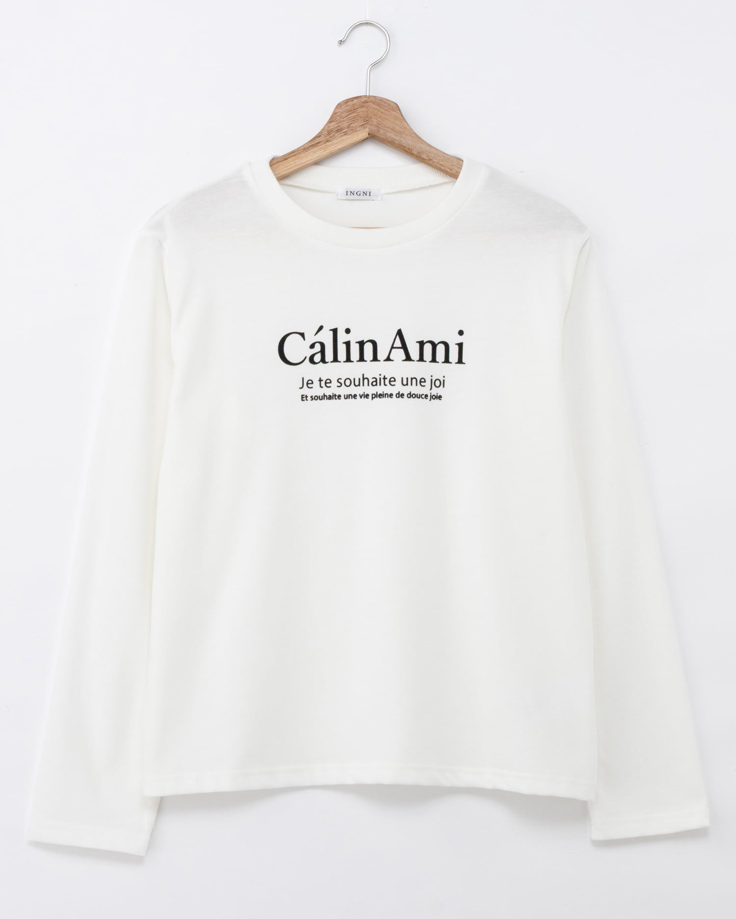 シンプルフロッキーロゴロングTシャツ