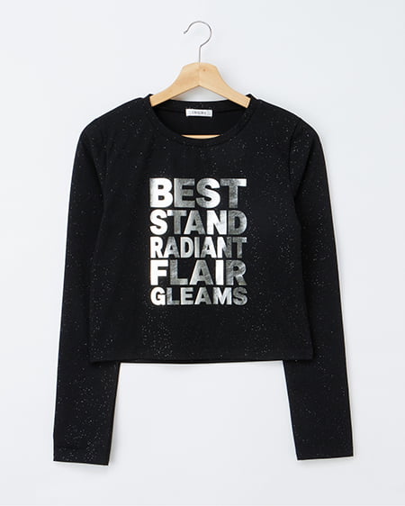 メッセージロゴラメロングTシャツ