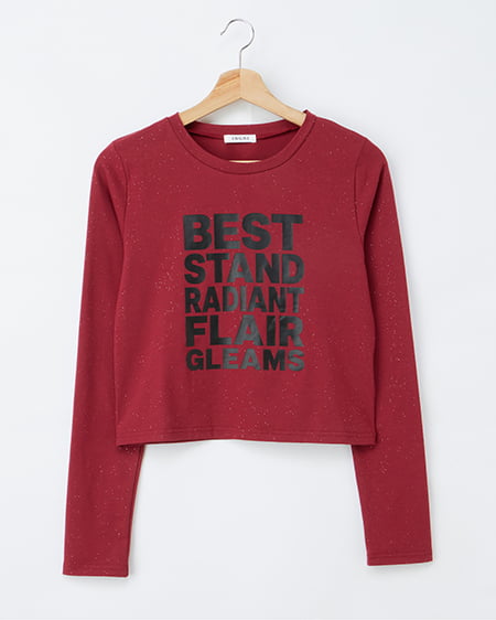 メッセージロゴラメロングTシャツ