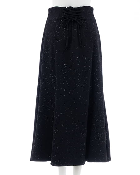 INGNI（イング） バックレースアップグリッターラメマーメイドスカート ｸﾛ