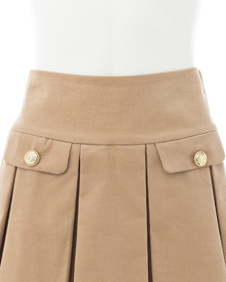 INGNI（イング） フラップ金ボタンコーデュロイプリーツスカパン ﾍﾞｰｼﾞｭ