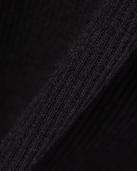 INGNI（イング） ヘンリーネックレース付プレートロゴ長袖リブトップス ｸﾛ