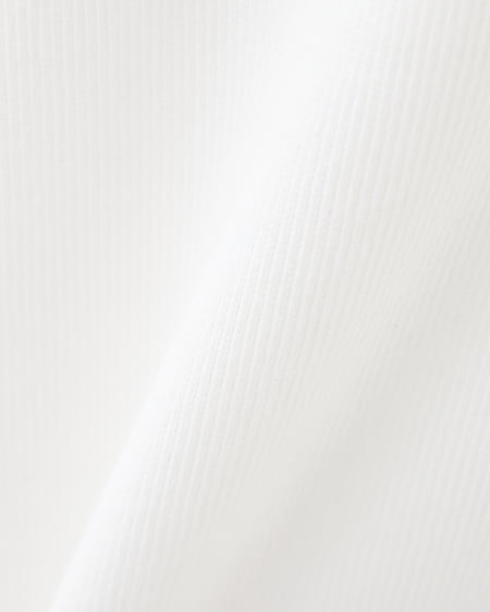 INGNI（イング） レース付フロントギャザーリボンリブトップス ｵﾌﾎﾜｲﾄ