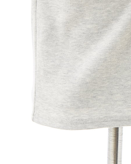 INGNI（イング） レース付フロントギャザーリボンリブトップス ｸﾞﾚｰ