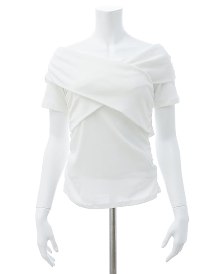 INGNI（イング） クロスオフショルトップス ｵﾌﾎﾜｲﾄ