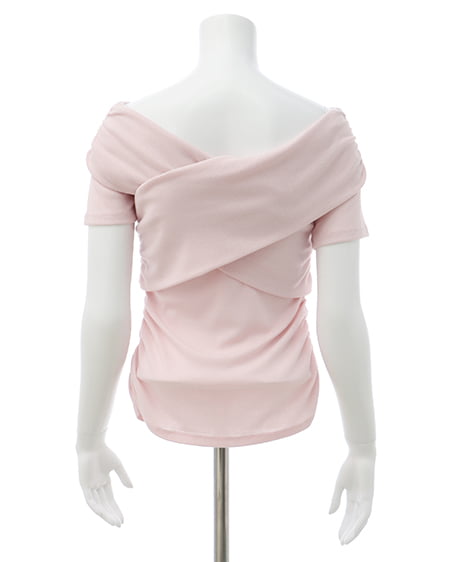 INGNI（イング） クロスオフショルトップス ﾋﾟﾝｸﾍﾞｰｼﾞｭ