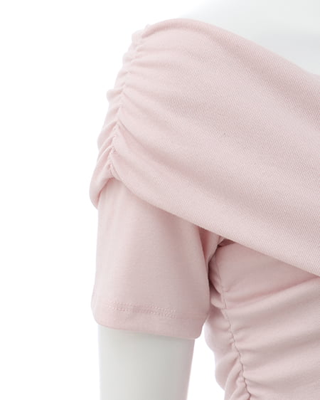 INGNI（イング） クロスオフショルトップス ﾋﾟﾝｸﾍﾞｰｼﾞｭ