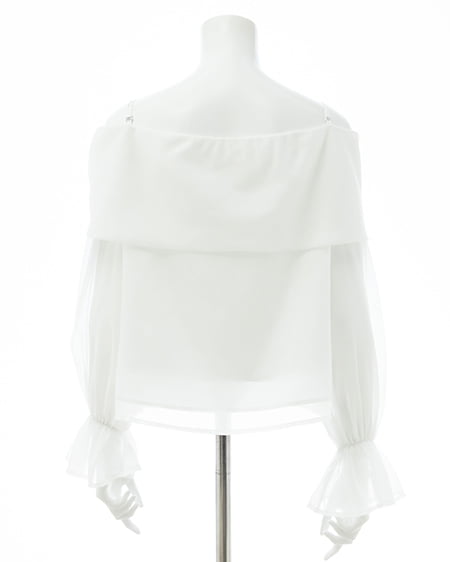 INGNI（イング） シアーオフショルリボンブラウス ｵﾌﾎﾜｲﾄ