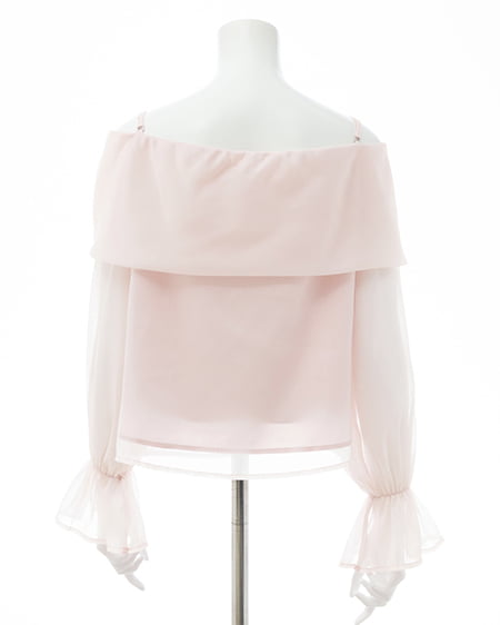 INGNI（イング） シアーオフショルリボンブラウス ﾋﾟﾝｸ