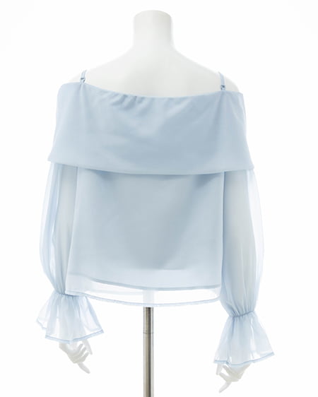 INGNI（イング） シアーオフショルリボンブラウス ｻｯｸｽ