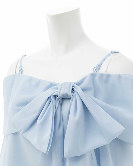 INGNI（イング） シアーオフショルリボンブラウス ｻｯｸｽ