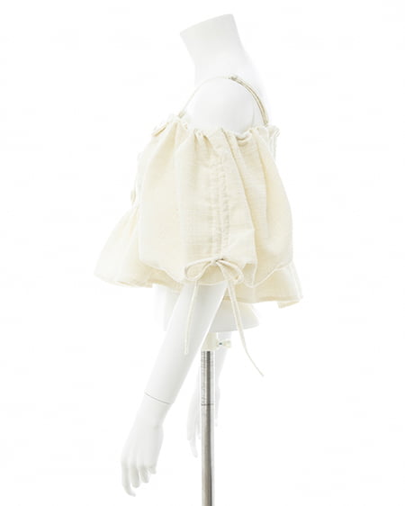 INGNI（イング） ツイードペプラムオフショルブラウス ｱｲﾎﾞﾘｰ