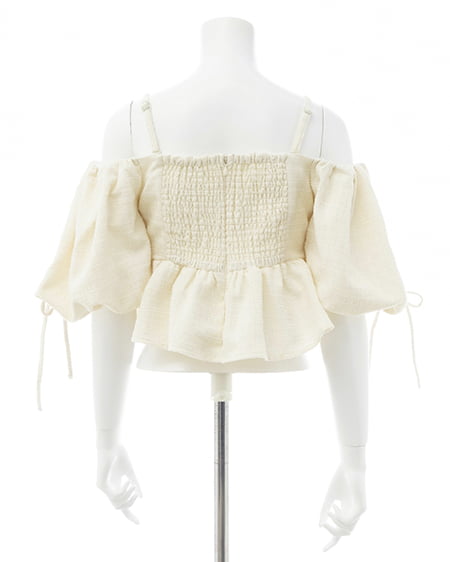 INGNI（イング） ツイードペプラムオフショルブラウス ｱｲﾎﾞﾘｰ