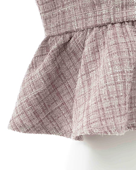 INGNI（イング） ツイードペプラムオフショルブラウス ﾋﾟﾝｸ