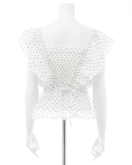 INGNI（イング） フリルペプラムブラウス ｵﾌﾎﾜｲﾄ/ﾄﾞｯﾄ