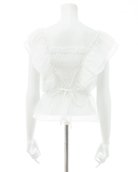 INGNI（イング） フリルペプラムブラウス ｵﾌﾎﾜｲﾄ