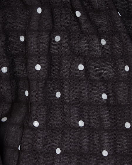 INGNI（イング） フリルペプラムブラウス ｸﾛ/ﾄﾞｯﾄ