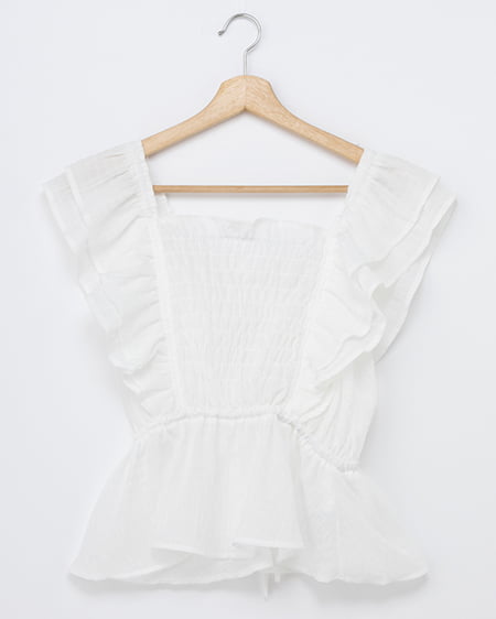 【WEB限定】フリルペプラムブラウス