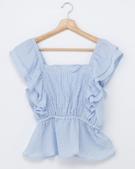 【WEB限定】フリルペプラムブラウス