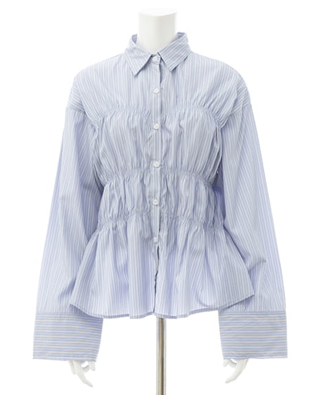 INGNI(イング) シャーリングビスチェシャツ ブルー/ストライプ