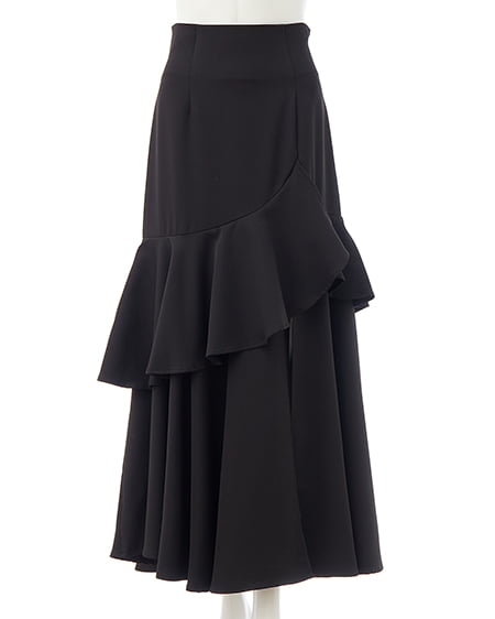 【WEB限定】バックレースアップアシメスリットスカート