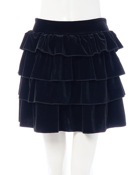 INGNI（イング） ベロアティアードスカパン(セットアップ対応) ｸﾛ