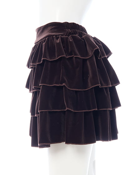 INGNI（イング） ベロアティアードスカパン(セットアップ対応) ﾌﾞﾗｳﾝ