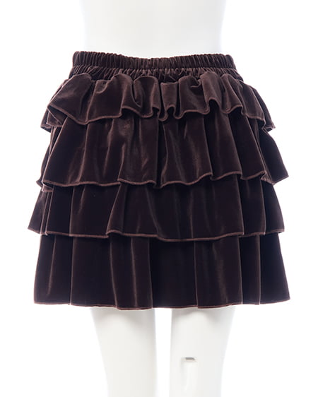 INGNI（イング） ベロアティアードスカパン(セットアップ対応) ﾌﾞﾗｳﾝ