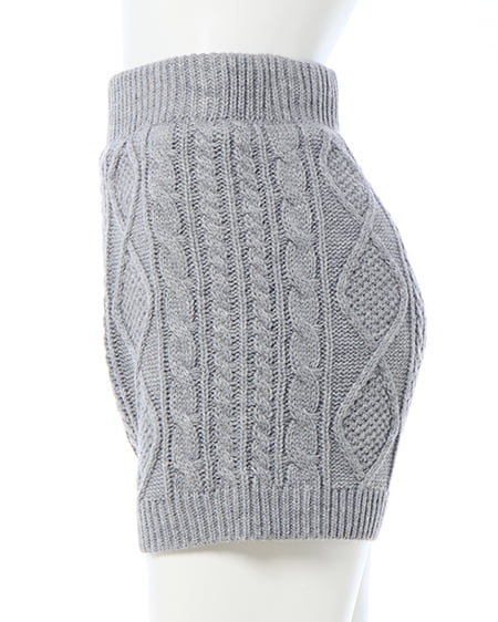 INGNI（イング） ケーブルニットショートパンツ ｸﾞﾚｰ